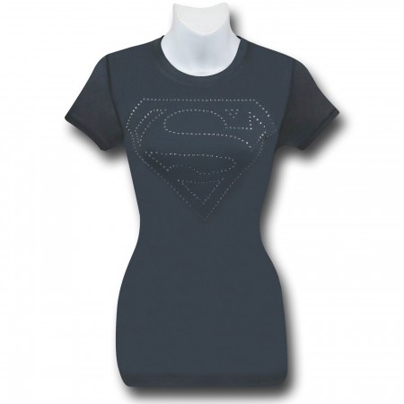 Superman Rhinestone Symbol Women's T-Shirt