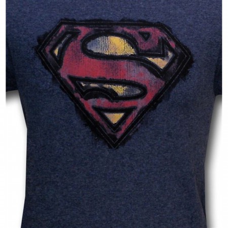 Superman Smudge Symbol Heather Navy T-Shirt