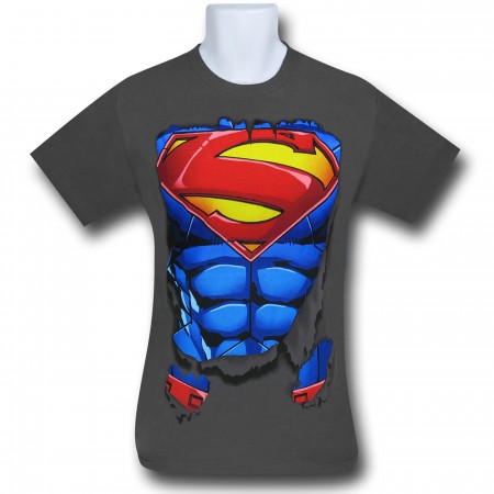 Superman Torn Open Charcoal T-Shirt