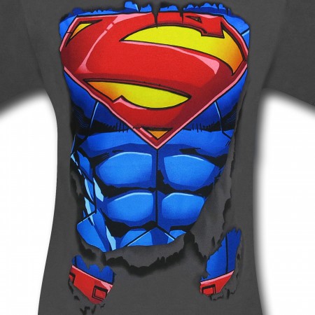 Superman Torn Open Charcoal T-Shirt
