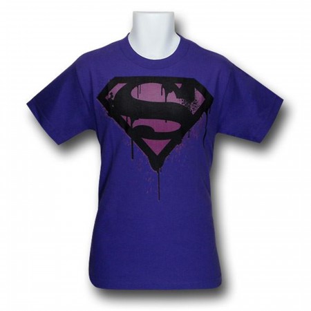 Superman Urban Purple Paint Splatter T-Shirt