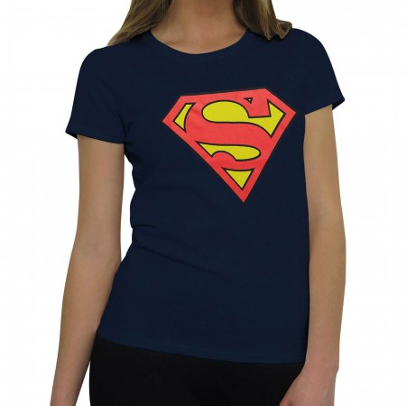 Superman Symbol Women's Navy T-Shirt