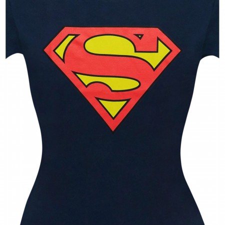 Superman Symbol Women's Navy T-Shirt