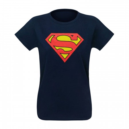 Superman Symbol Women's Navy T-Shirt