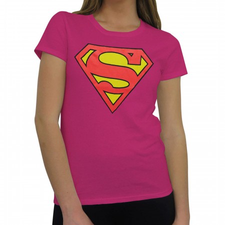 Superman Symbol Women's Pink T-Shirt