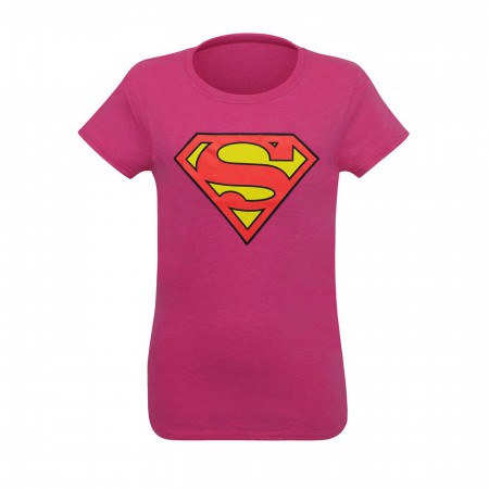 Superman Symbol Women's Pink T-Shirt