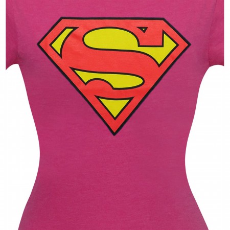 Superman Symbol Women's Pink T-Shirt