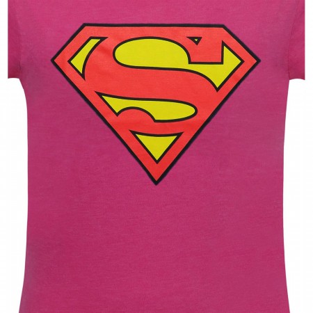 Superman Symbol Women's Pink T-Shirt