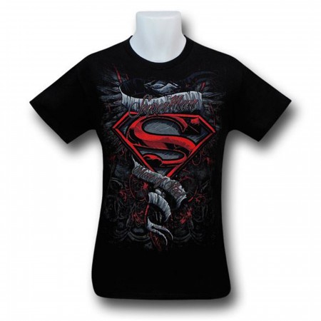 Superman Man Of Steel Winged Scroll Logo T-Shirt