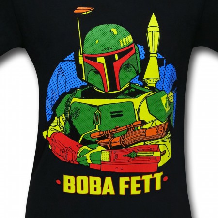 Star Wars Boba Fett Blue Circle T-Shirt