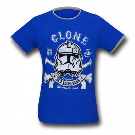 Star Wars Clone Riders Blue Kids Double T-Shirt