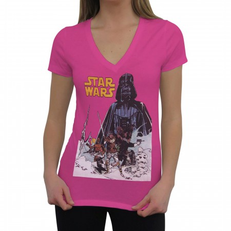 Star Wars Hoth Women's Pink V-Neck T-Shirt