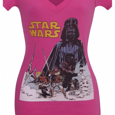 Star Wars Hoth Women's Pink V-Neck T-Shirt