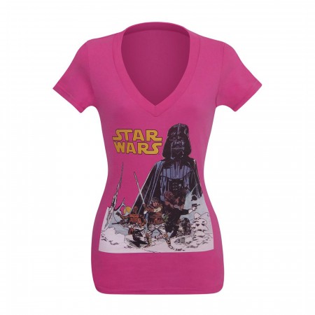 Star Wars Hoth Women's Pink V-Neck T-Shirt