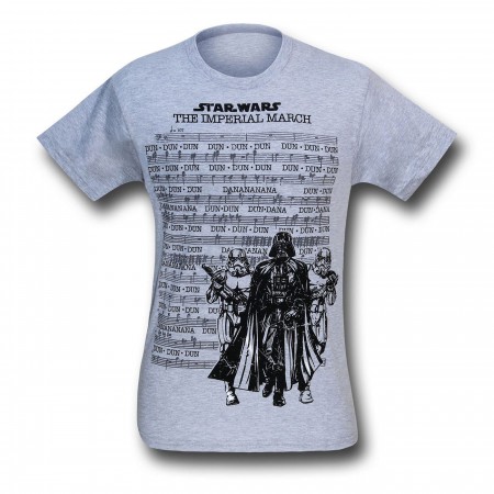 Star Wars Marching Music Grey 30 Single T-Shirt