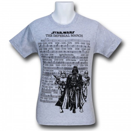 Star Wars Marching Music Grey 30 Single T-Shirt