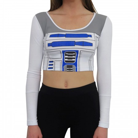 Star Wars R2D2 Long Sleeve Women's Crop Top T-Shirt