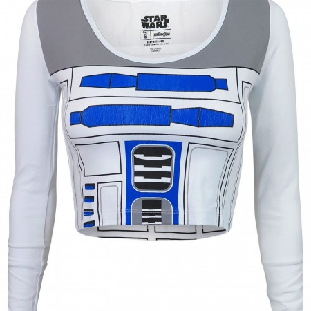 Star Wars R2D2 Long Sleeve Women's Crop Top T-Shirt