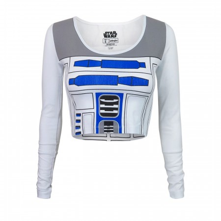 Star Wars R2D2 Long Sleeve Women's Crop Top T-Shirt