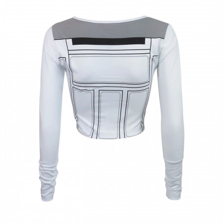 Star Wars R2D2 Long Sleeve Women's Crop Top T-Shirt
