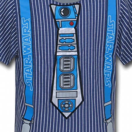 R2-D2 Tie & Suspenders Kids Cut & Sew T-Shirt