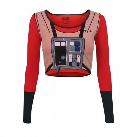 Star Wars Rebel Long Sleeve Women's Crop Top T-Shirt