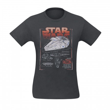 Star Wars Solo Falcon Schematics Men's T-Shirt