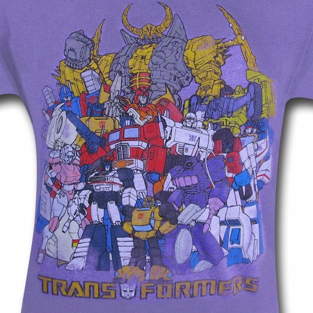 Transformers Group on Purple T-Shirt