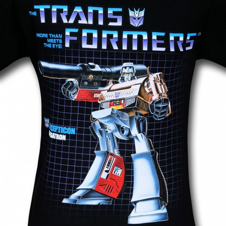 Transformers Megatron on Grid Black T-Shirt