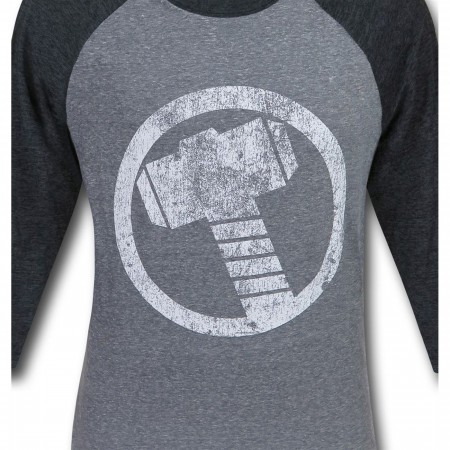 Thor Hammer Symbol Men's Baseball T-Shirt