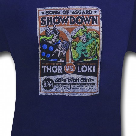 Thor Vs. Loki Fight Card 30 Single T-Shirt
