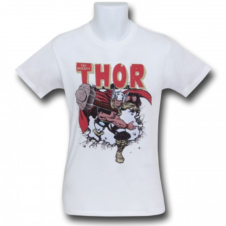 Thor Hammer Throw on White T-Shirt