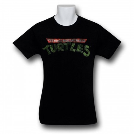 TMNT Logo Distressed Black T-Shirt