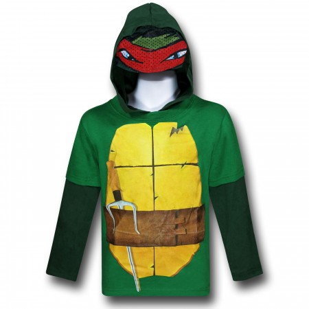TMNT Costume Hooded Kids Double-Sleeve T-Shirt