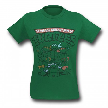 TMNT Group Outline Green T-Shirt