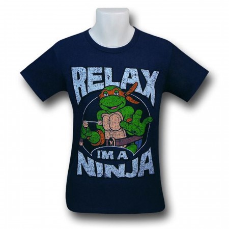 TMNT Relax I'm a Ninja 30 Single Navy T-Shirt