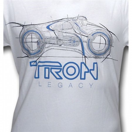 Tron Legacy Wireframe Light Cycle 30 Single T-Shirt