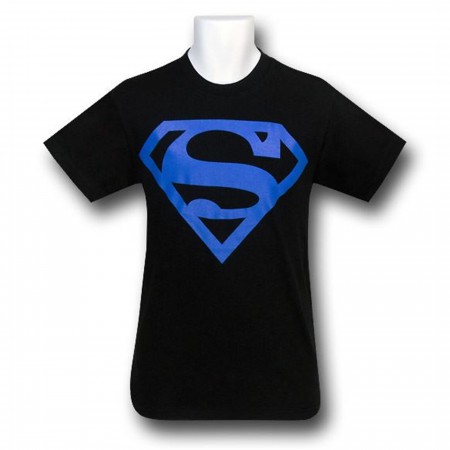 Superman Blue Symbol Black T-Shirt