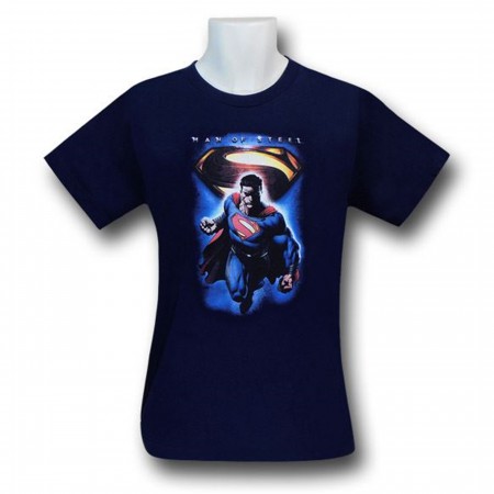 Superman Man Of Steel Image w/Symbol Kids T-Shirt