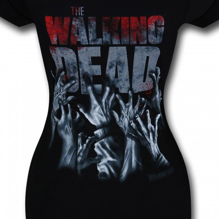 Walking Dead Hands Torn Back Women's T-Shirt