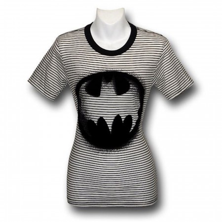 Batman Womens Flock Splatter Symbol T-Shirt