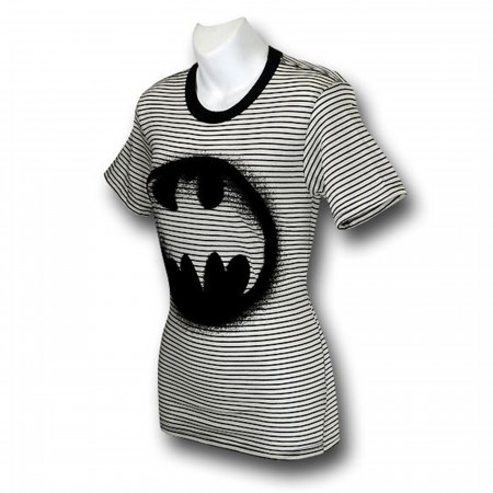 Batman Womens Flock Splatter Symbol T-Shirt