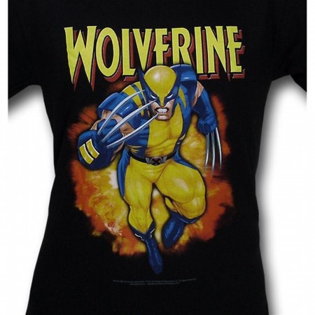 Wolverine Running On Black T-Shirt