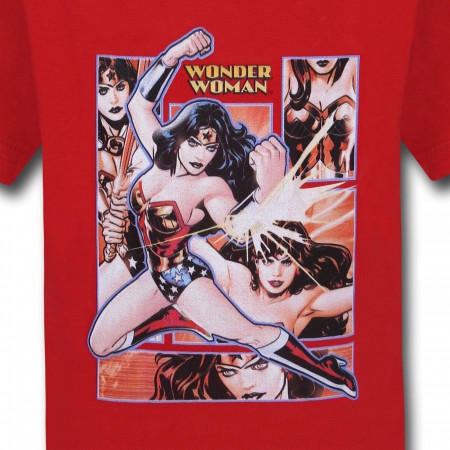 Wonder Woman Block on Red Kids T-Shirt