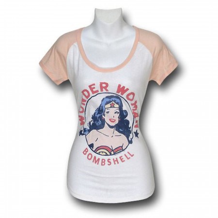 Wonder Woman Bombshell Jr Womens Junk Food T-Shirt