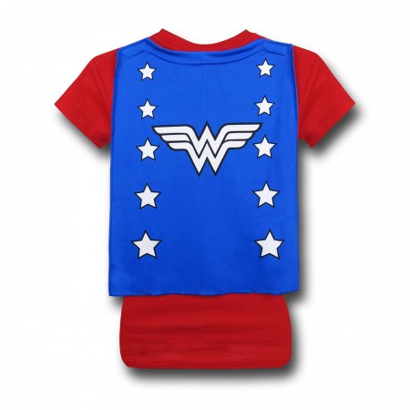 Wonder Woman Stars Caped Costume Girls T-Shirt