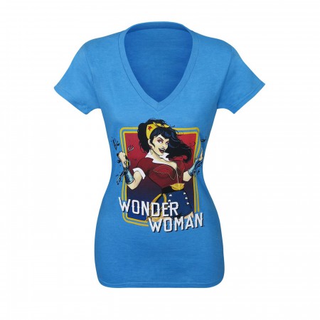 Wonder Woman DC Bombshells Women's V-Neck T-Shirt