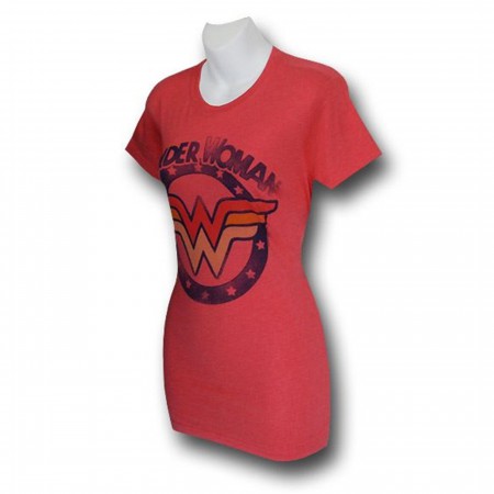 Wonder Woman Peach Stamp Junkfood Full Figure T-Shirt