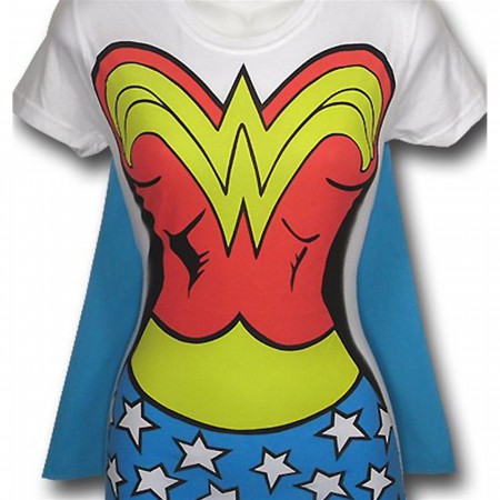 Wonder Woman Jrs Costume With Cape T-Shirt