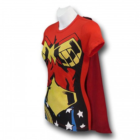 Wonder Woman Juniors Costume Caped T-Shirt